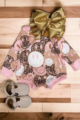 Cheetah Smiley face Onesie