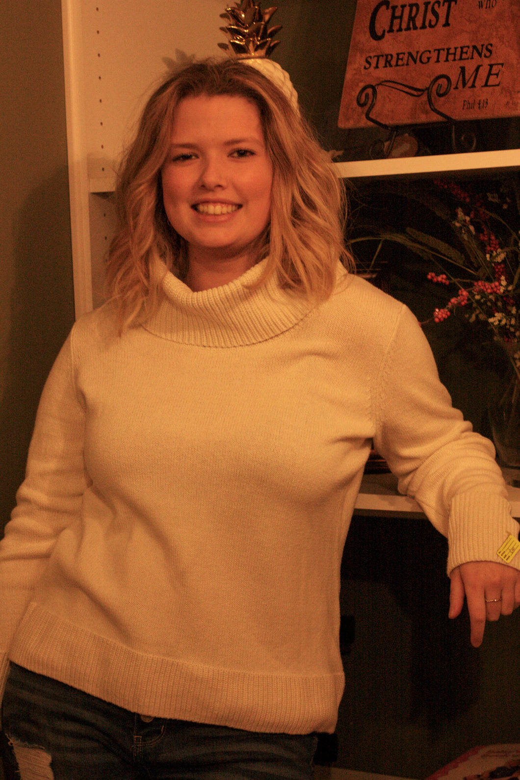 White Turtleneck Sweater