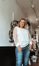 Load image into Gallery viewer, White Polka Dot Sleeve Shirt
