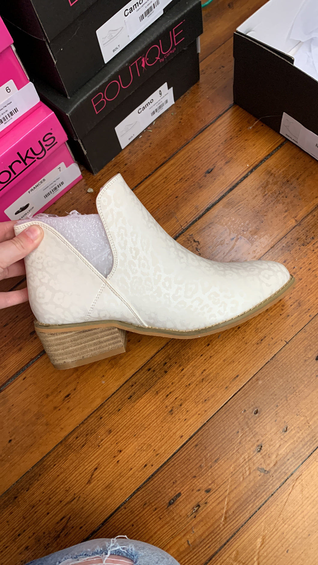 White Leopard Boots