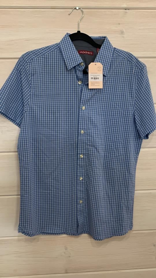 Blue and White Striped Dress Shirt