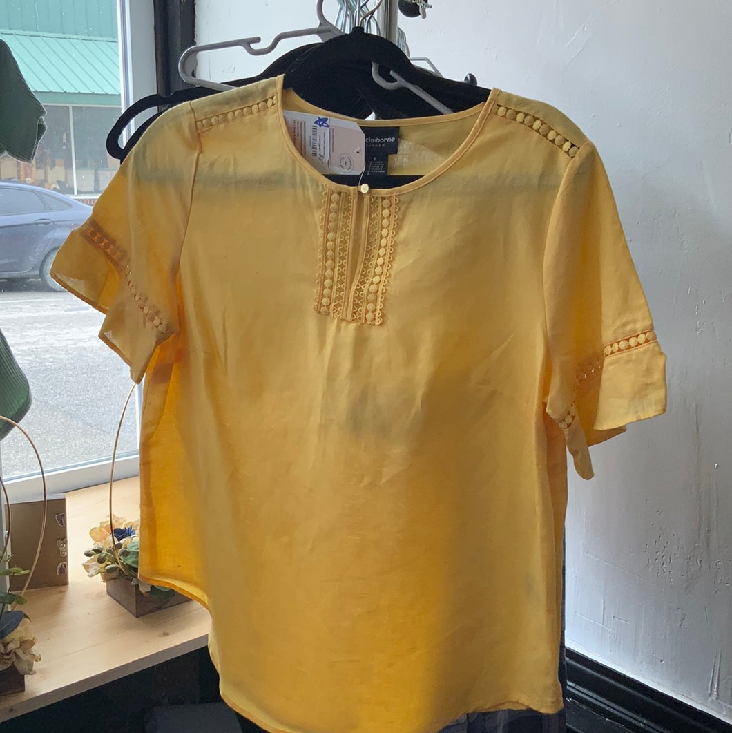 Yellow Circle Lace Shirt