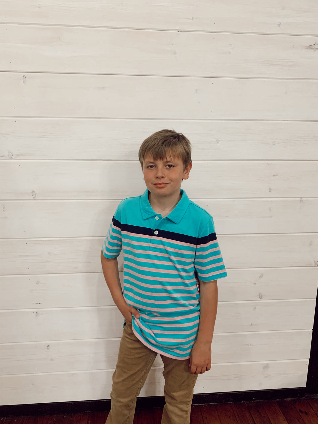 Torquoise and Pink Polo